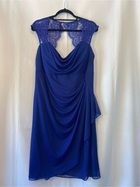 Dressbarn Women's Violet Whimsygoth Lace Strap Rouched Back Cocktail Dress 18